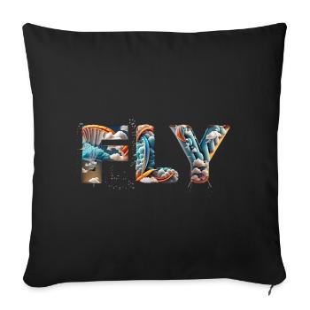Firefly FLY paraglider and clouds 20286 - Sofakissenbezug 45 x 45 cm - Schwarz - Vorne