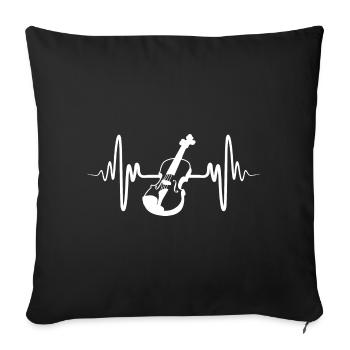 Violon rétro - Housse de coussin décorative 45 x 45 cm - noir - Devant