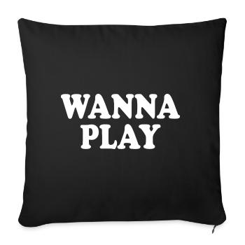 Wanna play - Housse de coussin décorative 45 x 45 cm - noir - Devant