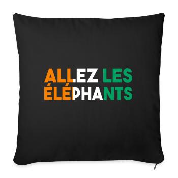 Maillot Foot Côte D'ivoire 2024 Supporter Football - Housse de coussin décorative 45 x 45 cm - noir - Devant
