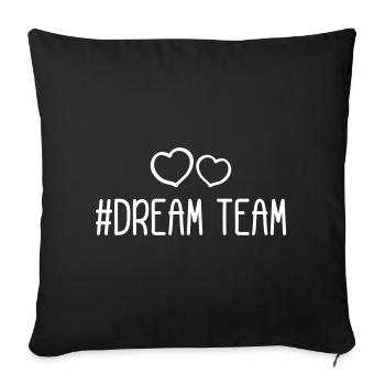 Dream Team Heart Love - Housse de coussin décorative 45 x 45 cm - noir - Devant