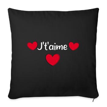 Valentines Red Heart, Valentine's Day - Sofa pillowcase 17,3'' x 17,3'' (45 x 45 cm) - black - Front