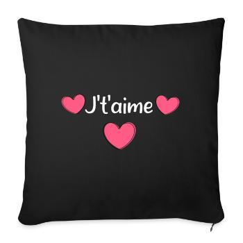 I love you Valentine's Day - Sofa pillowcase 17,3'' x 17,3'' (45 x 45 cm) - black - Front
