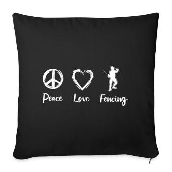 Peace Love Fencing - Sofa pillowcase 17,3'' x 17,3'' (45 x 45 cm) - black - Front