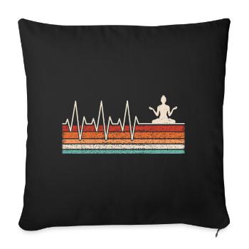 Yoga Heartbeat - Sofa pillowcase 17,3'' x 17,3'' (45 x 45 cm) - black - Front