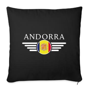 Andorra T-Shirt: Culture, Elegance - Sofa pillowcase 17,3'' x 17,3'' (45 x 45 cm) - black - Front