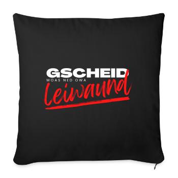 gscheid woas ned owa leiwaund, drôle de dialecte - Housse de coussin décorative 45 x 45 cm - noir - Devant