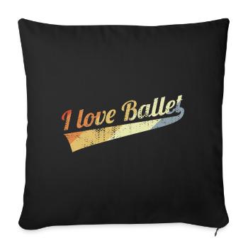 I love the ballet in a vintage look - Sofa pillowcase 17,3'' x 17,3'' (45 x 45 cm) - black - Front