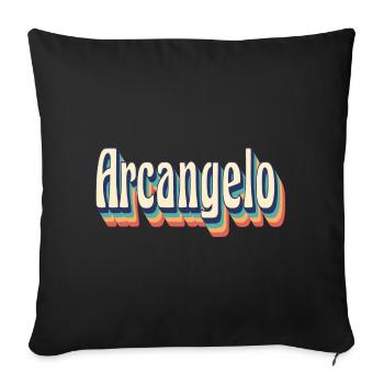 Vintage rétro archange T-Shirt cadeau T-Shirt - Housse de coussin décorative 45 x 45 cm - noir - Devant