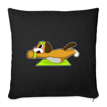 Dressage abdominal canin Bodybuilding - Housse de coussin décorative 45 x 45 cm - noir - Devant