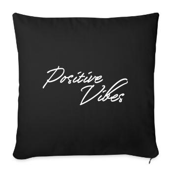 Ondes positives - Housse de coussin décorative 45 x 45 cm - noir - Devant