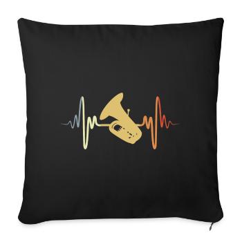 Tubist ECG - Sofa pillowcase 17,3'' x 17,3'' (45 x 45 cm) - black - Front
