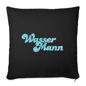 Wassermann Schuppen Wasser Sternzeichen Pool - Sofakissenbezug 45 x 45 cm - Schwarz - Vorne
