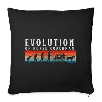 Cheval tiré par des chevaux cible de sang-froid - Housse de coussin décorative 45 x 45 cm - noir - Devant