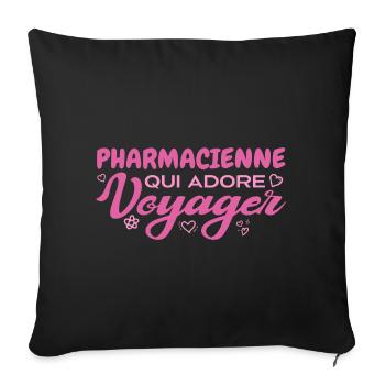 Weltreisender Apotheker mit einer Leidenschaft für das Reisen - Sofakissenbezug 45 x 45 cm - Schwarz - Vorne