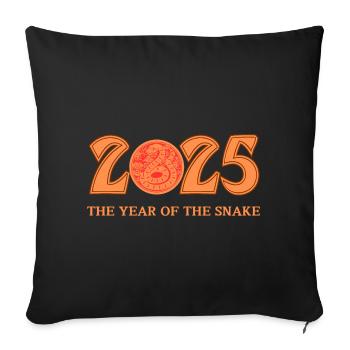 The Year Of The Snake 2025 - Chinese Year - Sofa pillowcase 17,3'' x 17,3'' (45 x 45 cm) - black - Front