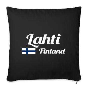 Lahti Finland- Stylish prints - Sofa pillowcase 17,3'' x 17,3'' (45 x 45 cm) - black - Front