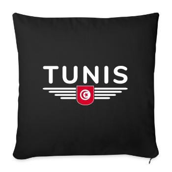 Tunis Design – Pour les amoureux de la capitale - Housse de coussin décorative 45 x 45 cm - noir - Devant