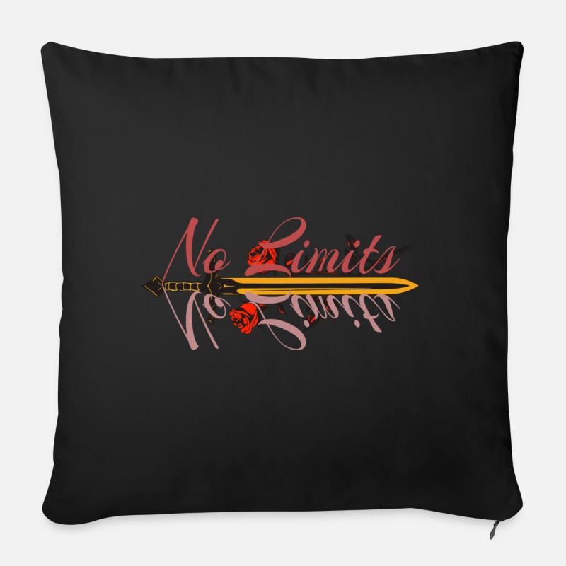 No Limits -Keine Grenzen Design - Sofakissenbezug 45 x 45 cm - Schwarz