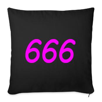 666 - Housse de coussin décorative 45 x 45 cm - noir - Devant