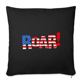 ROAR USA - Cri de guerre États-Unis d’Amérique - Housse de coussin décorative 45 x 45 cm - noir - Devant