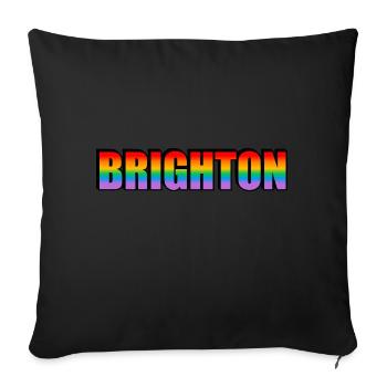 Brighton Rainbow Mois de la fierté LGBTQ - Housse de coussin décorative 45 x 45 cm - noir - Devant