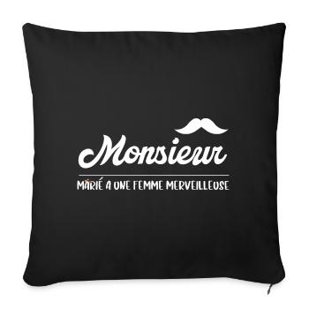 Mr. Married Matching Loving Couple Marriage - Sofa pillowcase 17,3'' x 17,3'' (45 x 45 cm) - black - Front
