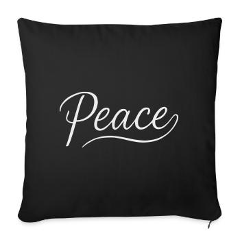 Peace Lettering Cursive Font - Sofa pillowcase 17,3'' x 17,3'' (45 x 45 cm) - black - Front