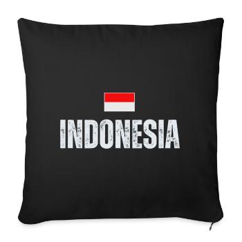 Indonesian flag, Indonesian patriot - Sofa pillowcase 17,3'' x 17,3'' (45 x 45 cm) - black - Front