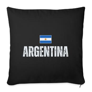 Fierté argentine, j’adore l’Argentine - Housse de coussin décorative 45 x 45 cm - noir - Devant