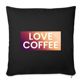 Coffee Love in Gradient - Sofa pillowcase 17,3'' x 17,3'' (45 x 45 cm) - black - Front
