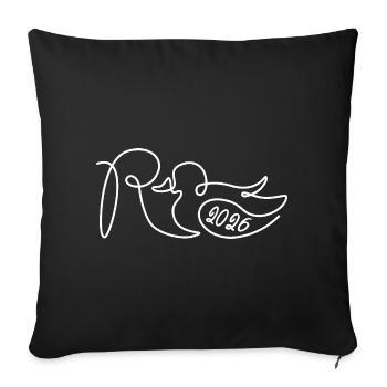 Pension une ligne - 2026 Enfin terminé - Housse de coussin décorative 45 x 45 cm - noir - Devant