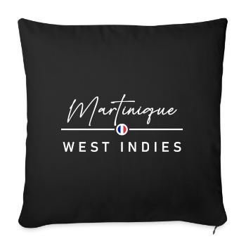 Martinique - France - West Indies - Caribbean - Sofa pillowcase 17,3'' x 17,3'' (45 x 45 cm) - black - Front