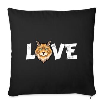 Maine Coon Cat LOVE Cute Kitten Pet Owner Gift - Sofa pillowcase 17,3'' x 17,3'' (45 x 45 cm) - black - Front