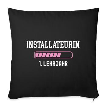 Plumber training 1 year of apprenticeship first year - Sofa pillowcase 17,3'' x 17,3'' (45 x 45 cm) - black - Front