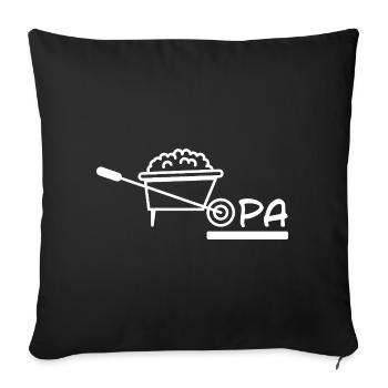 Grand-père Wheelbarrow Jardinage - Housse de coussin décorative 45 x 45 cm - noir - Devant
