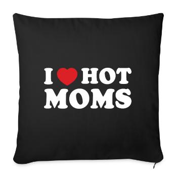 Bold Retro Heart Mom Slogan Tee - Sofa pillowcase 17,3'' x 17,3'' (45 x 45 cm) - black - Front