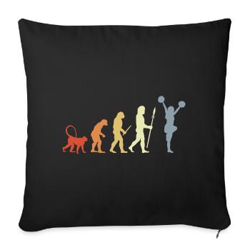 Vintage Cheerleader Evolution - Sofa pillowcase 17,3'' x 17,3'' (45 x 45 cm) - black - Front