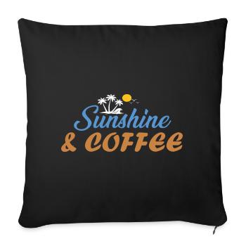 Sunshine & Coffee Beach Vibes Summer Sun Gifted - Sofa pillowcase 17,3'' x 17,3'' (45 x 45 cm) - black - Front