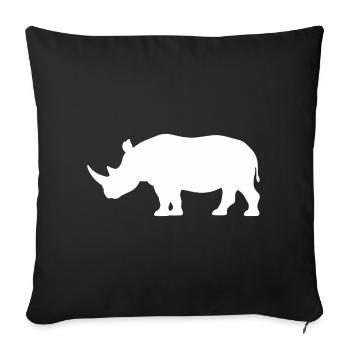 Rhino Silhouette Minimalist - Sofa pillowcase 17,3'' x 17,3'' (45 x 45 cm) - black - Front