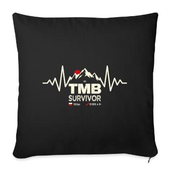 TMB Survivor Tour du Mont-Blanc Hiking Trek - Sofa pillowcase 17,3'' x 17,3'' (45 x 45 cm) - black - Front