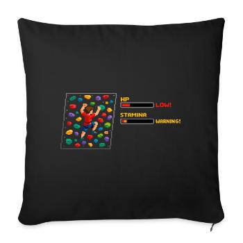 Bloc 8-bits : design rétro d’escalade en pixel art - Housse de coussin décorative 45 x 45 cm - noir - Devant