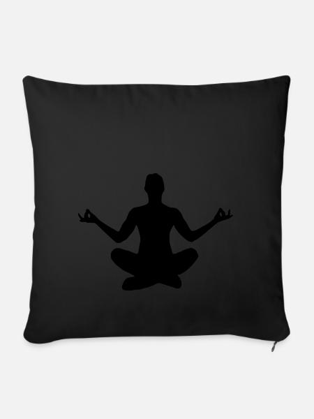 Yoga Pose Silhouette - Sofakissenbezug 45 x 45 cm - Schwarz