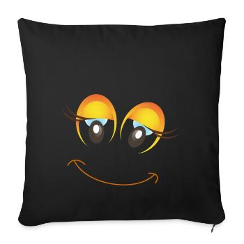 Enthousiaste idée cadeau femme Smiley - Housse de coussin décorative 45 x 45 cm - noir - Devant