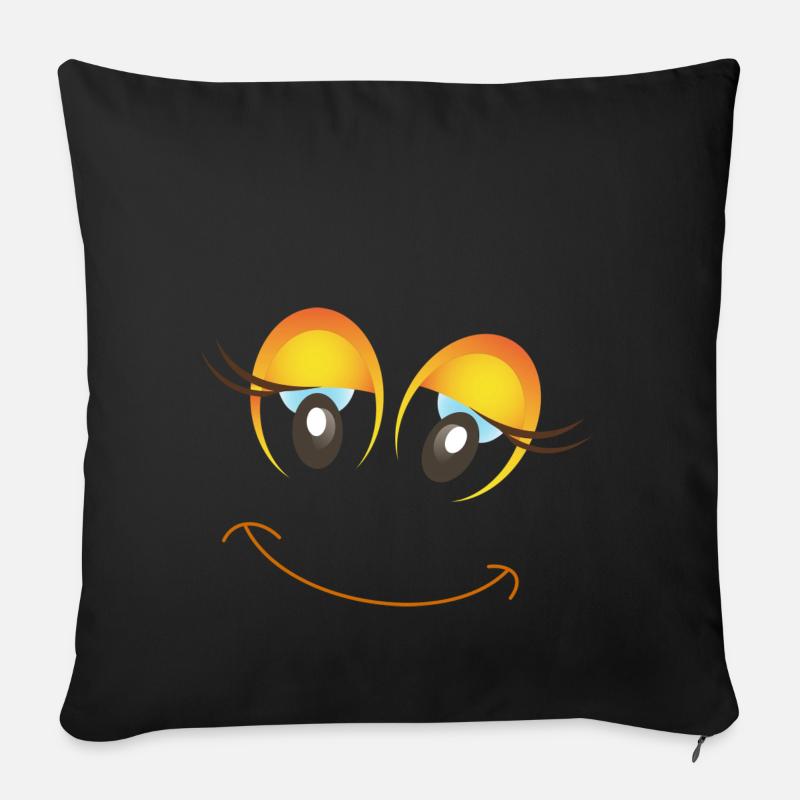Enthousiaste idée cadeau femme Smiley - Housse de coussin décorative 45 x 45 cm - noir