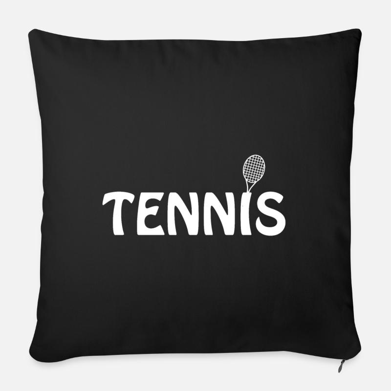 Tennis Racket White Text - Sofa pillowcase 17,3'' x 17,3'' (45 x 45 cm) - black