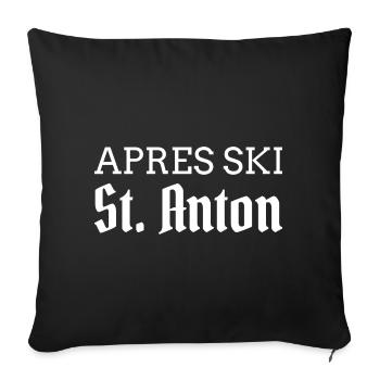 Apres Ski: St.Anton: Ski / skateboard - Sofa pillowcase 17,3'' x 17,3'' (45 x 45 cm) - black - Front
