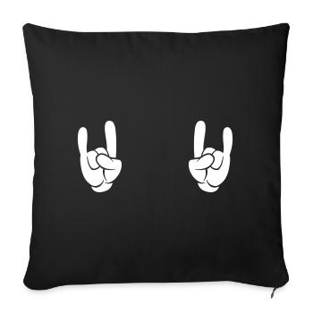 rocking hands metal - Sofakissenbezug 45 x 45 cm - Schwarz - Vorne