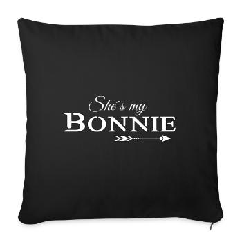 Bonnie & Clyde 2 (part1) Partnerlook love Geschenk - Sofakissenbezug 45 x 45 cm - Schwarz - Vorne