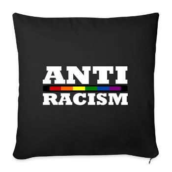 Anti-racisme - Housse de coussin décorative 45 x 45 cm - noir - Devant